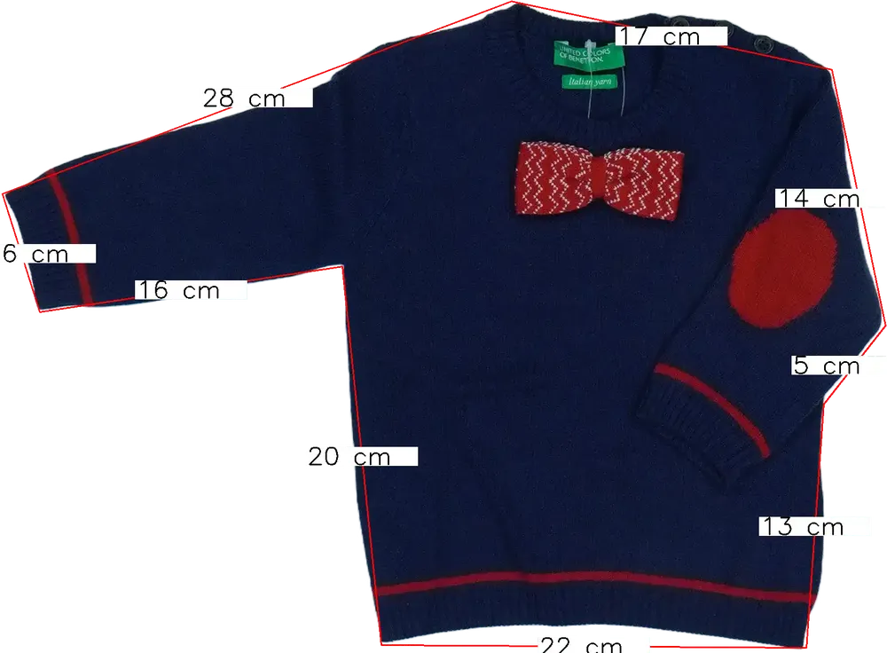 Kék Benetton Kötött pulcsi EU 74 / UK 6-9 hónap / US 6-9 hónap