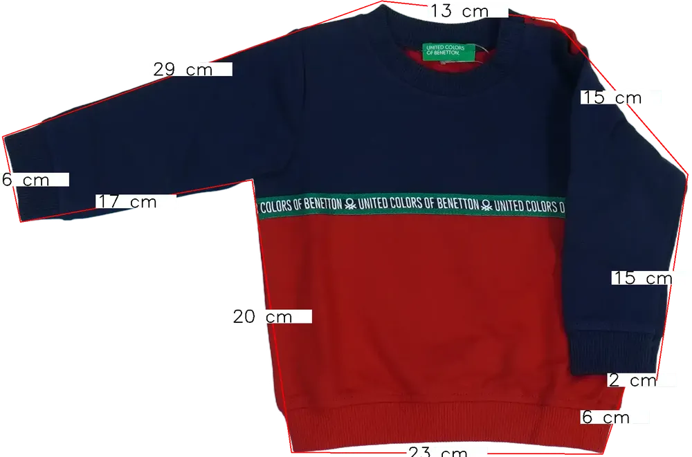 Piros Benetton Pulóver EU 74 / UK 6-9 hónap / US 6-9 hónap