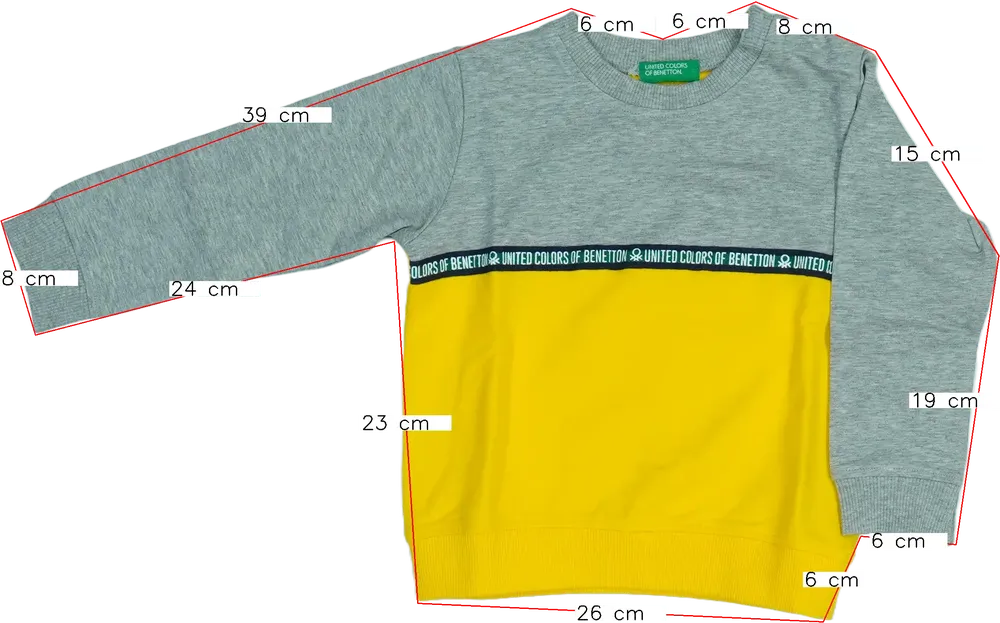 Sárga Benetton Pulóver EU 92 / UK 2 év / US 2T