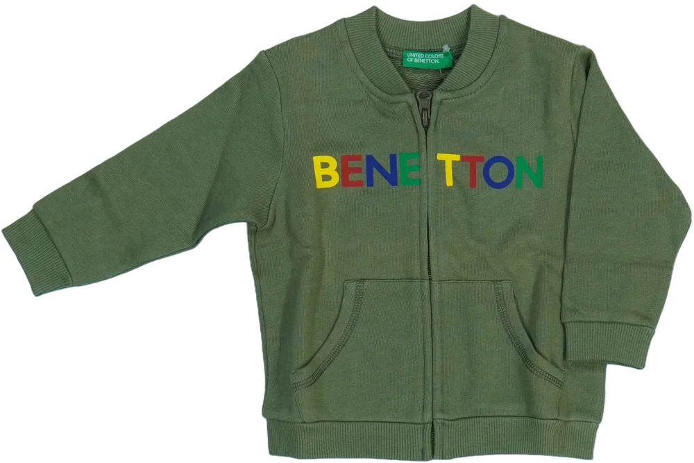 Zöld Benetton Pulóver EU 80 / UK 9-12 hónap / US 12 hónap