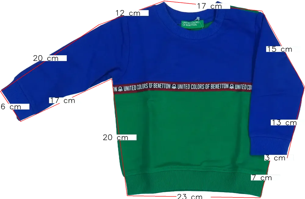 Zöld Benetton Pulóver EU 74 / UK 6-9 hónap / US 6-9 hónap