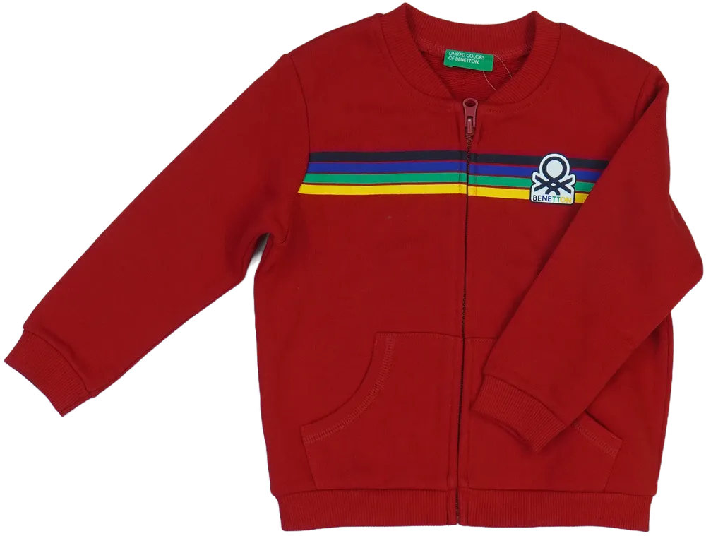 Piros Benetton Pulóver EU 92 / UK 2 év / US 2T