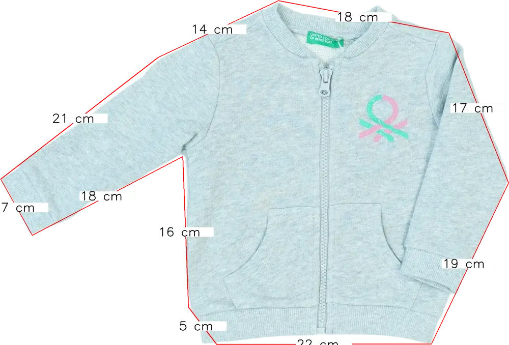 Szürke Benetton Pulóver EU 80 / UK 9-12 hónap / US 12 hónap