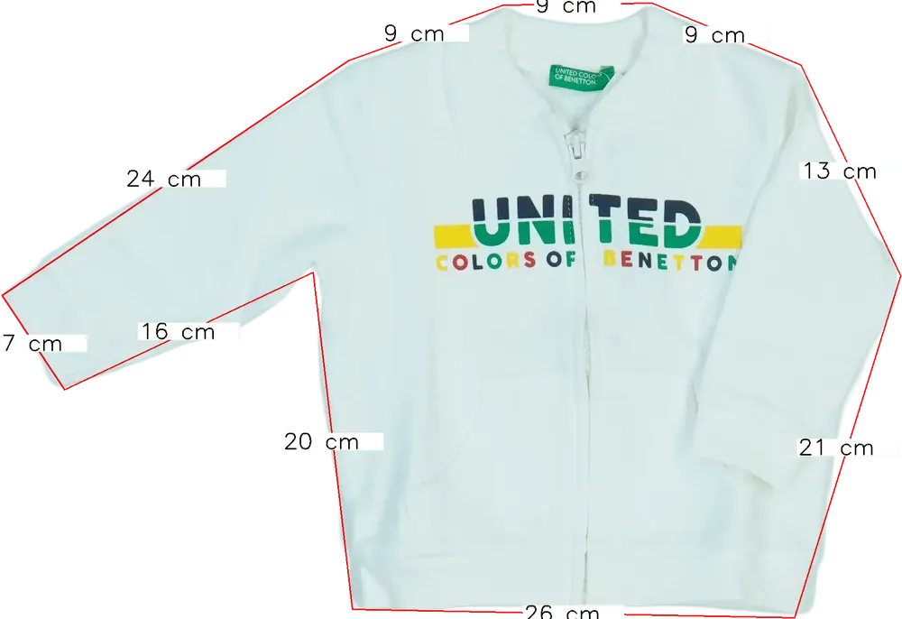Fehér Benetton Pulóver EU 80 / UK 9-12 hónap / US 12 hónap