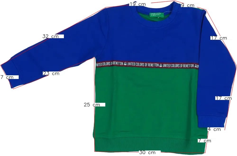 Zöld Benetton Pulóver EU 92 / UK 2 év / US 2T