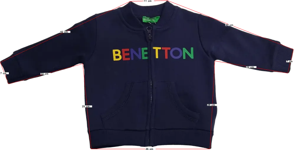 Kék Benetton Pulóver EU 62 / UK 0-3 hónap / US 0-3 hónap
