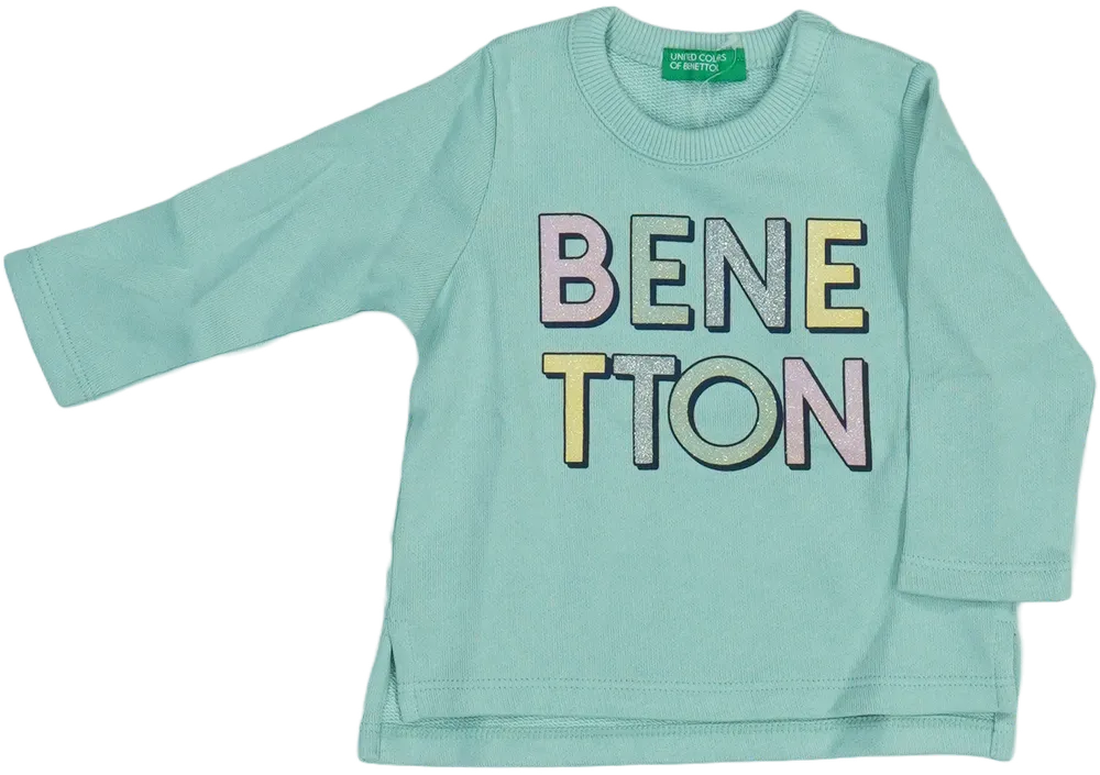 Zöld Benetton Pulóver EU 68 / UK 3-6 hónap / US 3-6 hónap