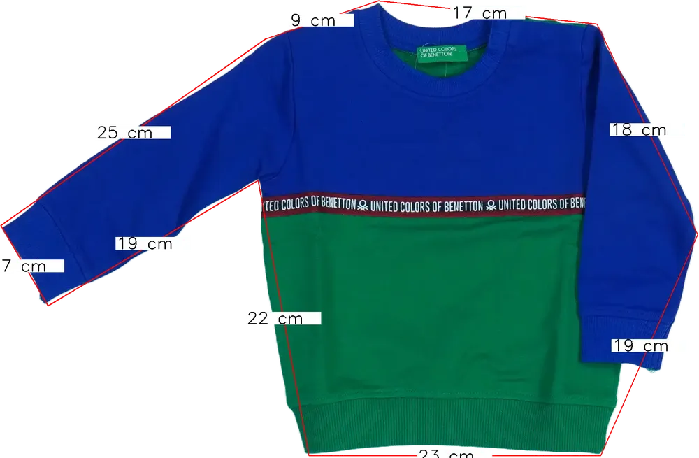 Zöld Benetton Pulóver EU 80 / UK 9-12 hónap / US 12 hónap