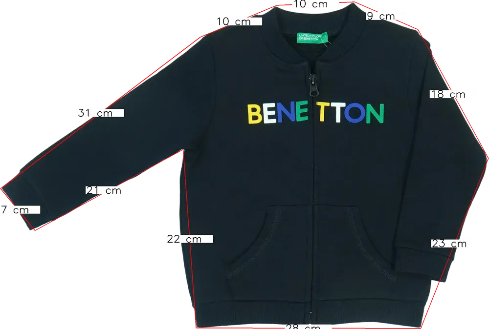 Fekete Benetton Pulóver EU 92 / UK 2 év / US 2T