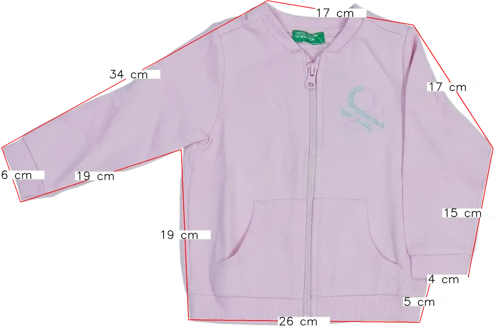 Rózsaszín Benetton Pulóver EU 86 / UK 12-18 hónap / US 18 hónap