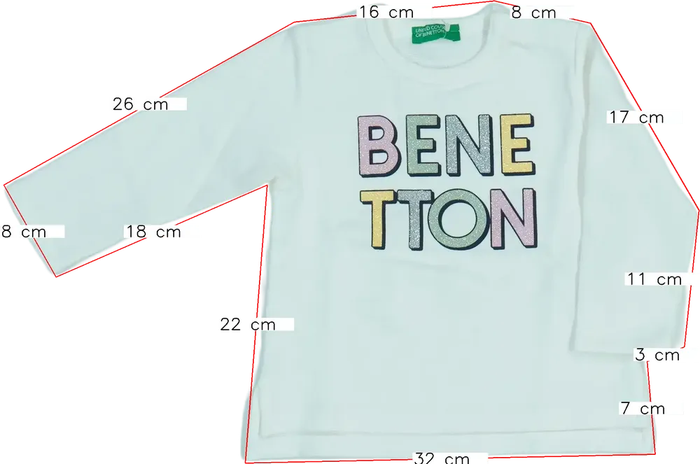 Fehér Benetton Pulóver EU 80 / UK 9-12 hónap / US 12 hónap