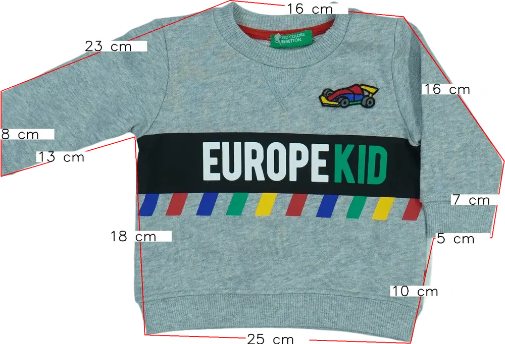 Szürke Benetton Pulóver EU 68 / UK 3-6 hónap / US 3-6 hónap