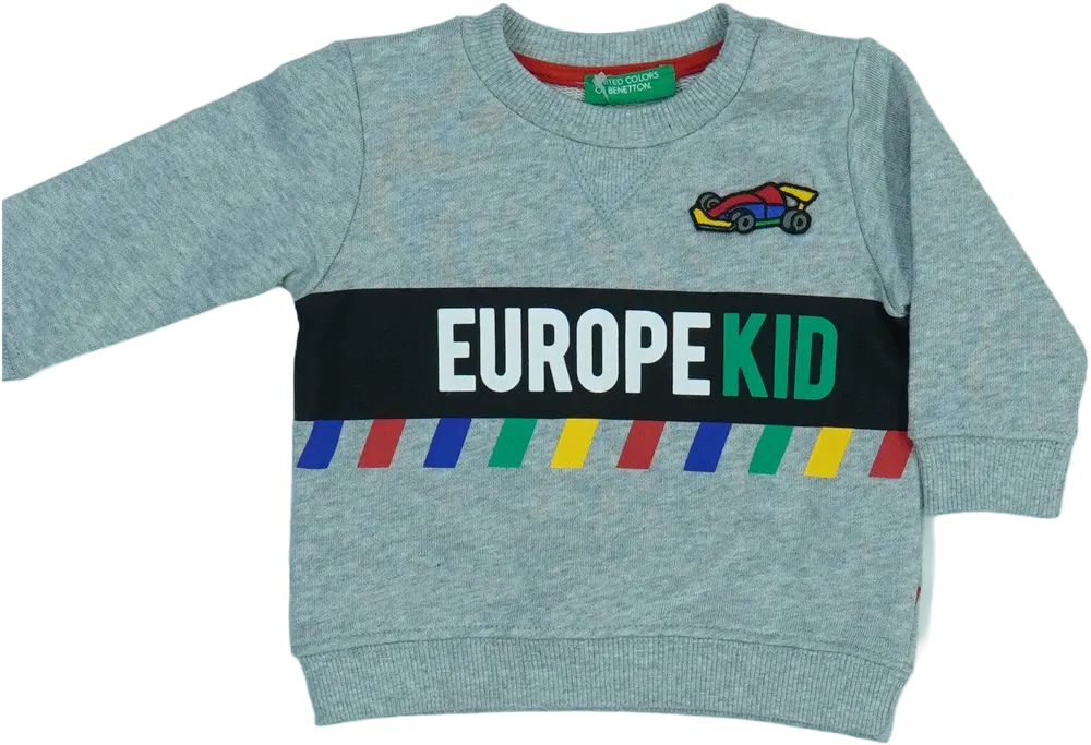 Szürke Benetton Pulóver EU 68 / UK 3-6 hónap / US 3-6 hónap