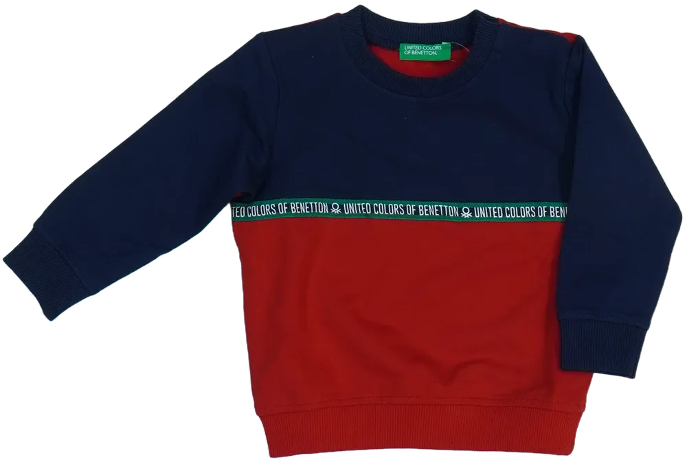 Piros Benetton Pulóver EU 80 / UK 9-12 hónap / US 12 hónap