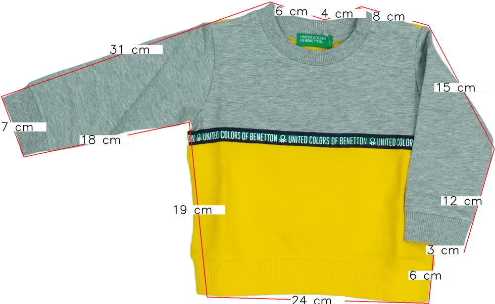 Sárga Benetton Pulóver EU 74 / UK 6-9 hónap / US 6-9 hónap