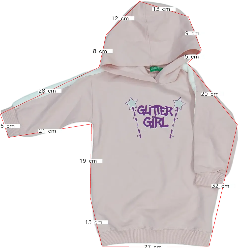 Rózsaszín Benetton Kapucnis pulóver EU 86 / UK 12-18 hónap / US 18 hónap