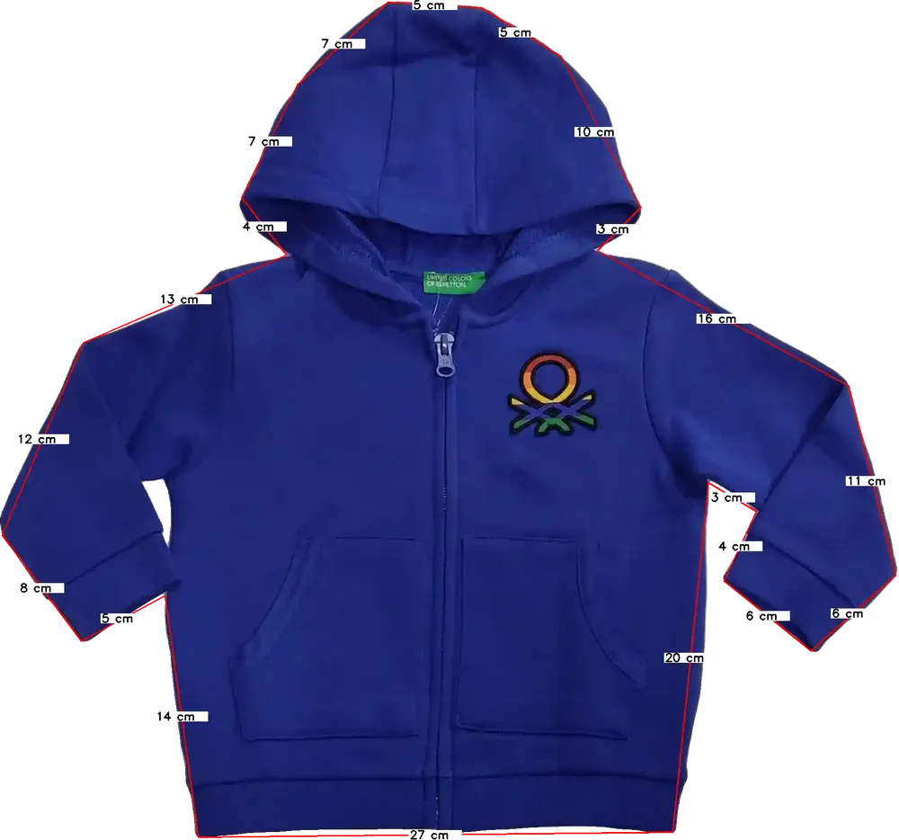 Kék Benetton Kapucnis pulóver EU 80 / UK 9-12 hónap / US 12 hónap