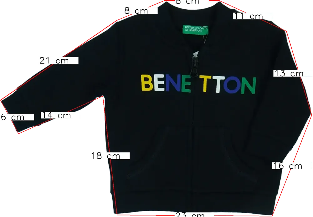 Fekete Benetton Pulóver EU 62 / UK 0-3 hónap / US 0-3 hónap