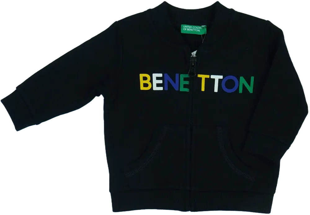 Fekete Benetton Pulóver EU 62 / UK 0-3 hónap / US 0-3 hónap