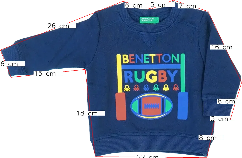Kék Benetton Pulóver EU 68 / UK 3-6 hónap / US 3-6 hónap