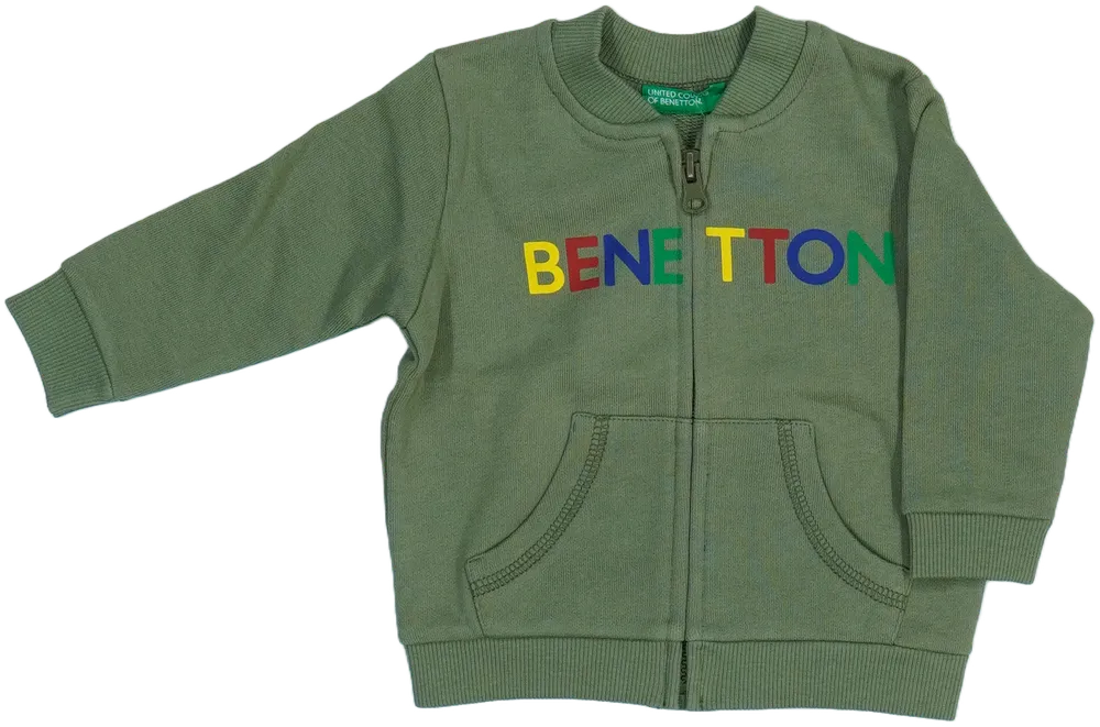 Zöld Benetton Pulóver EU 74 / UK 6-9 hónap / US 6-9 hónap