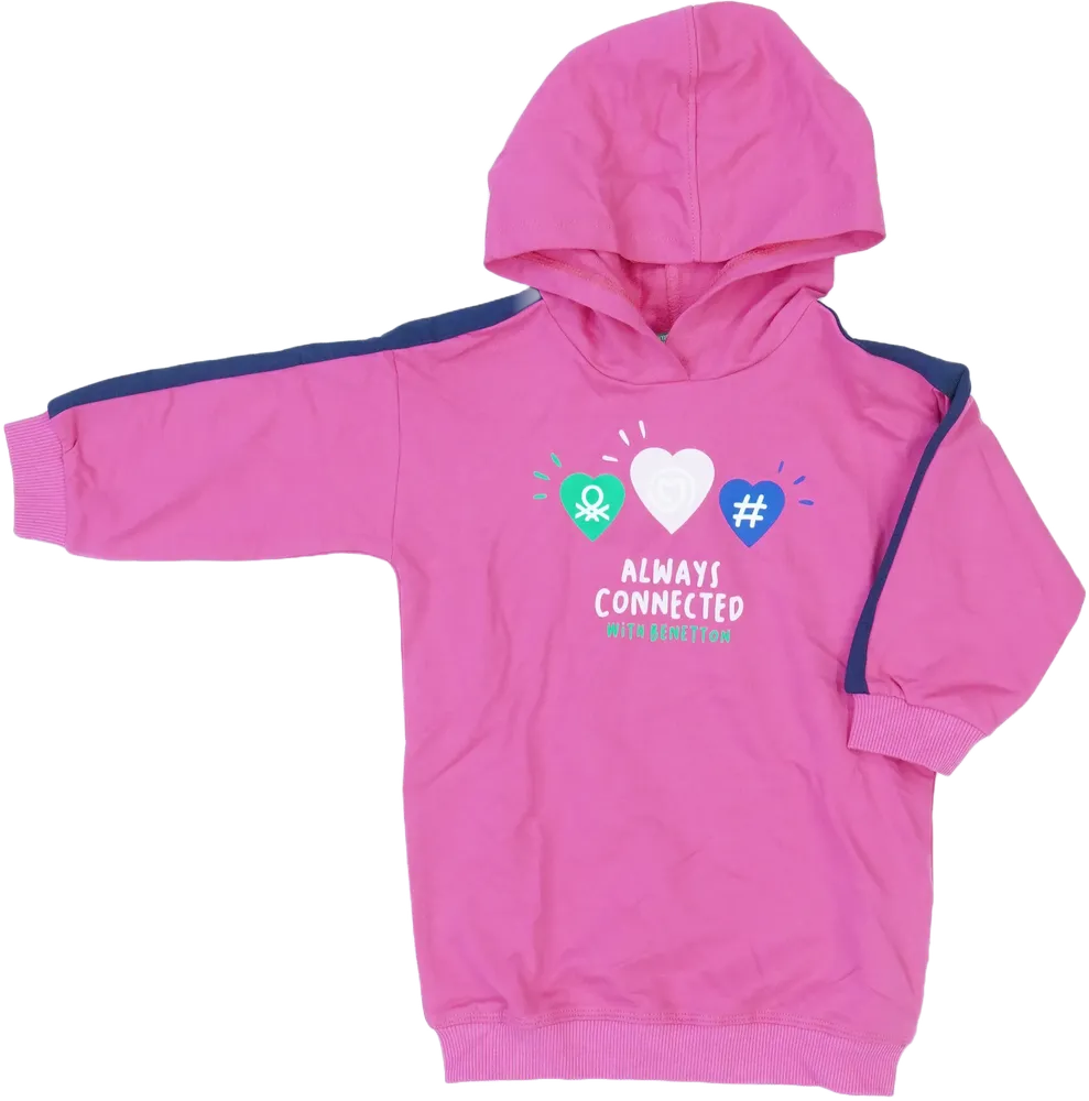 Rózsaszín Benetton Kapucnis pulóver EU 86 / UK 12-18 hónap / US 18 hónap