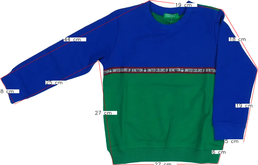 Zöld Benetton Pulóver EU 98 / UK 3 év / US 3T