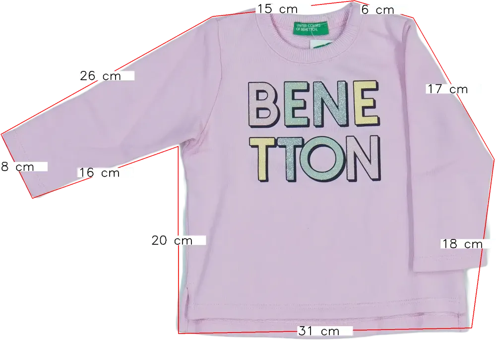 Rózsaszín Benetton Pulóver EU 80 / UK 9-12 hónap / US 12 hónap