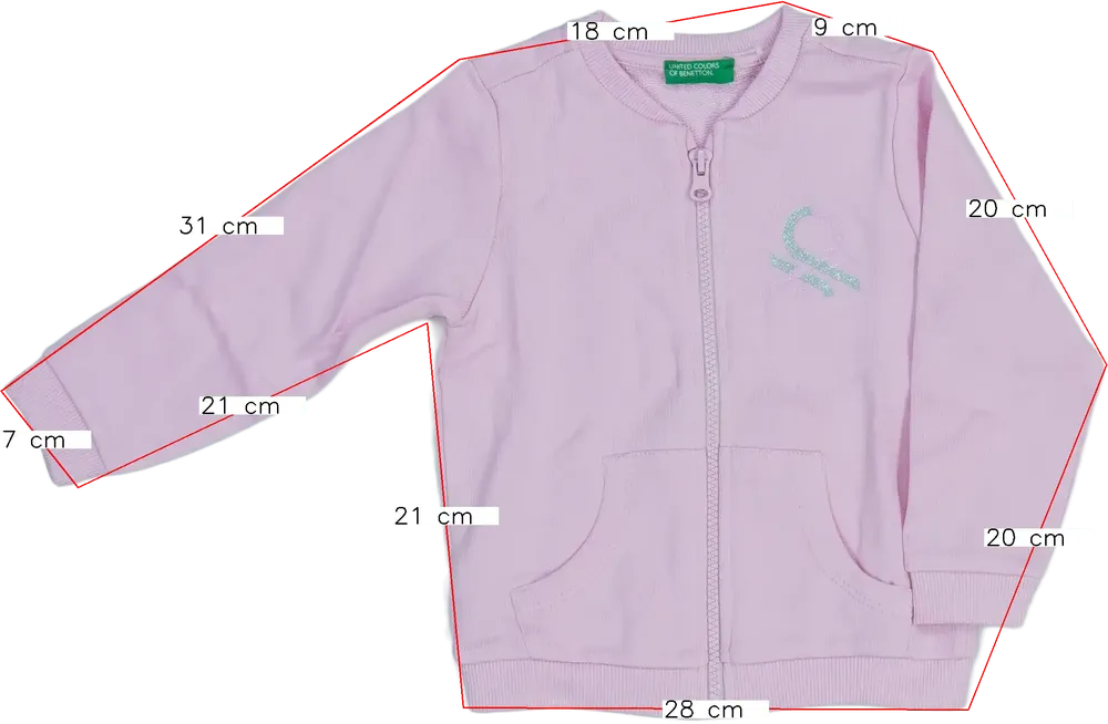 Rózsaszín Benetton Pulóver EU 92 / UK 2 év / US 2T