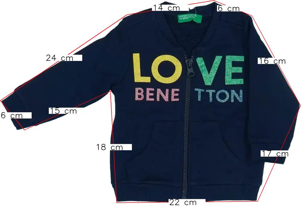 Kék Benetton Pulóver EU 68 / UK 3-6 hónap / US 3-6 hónap