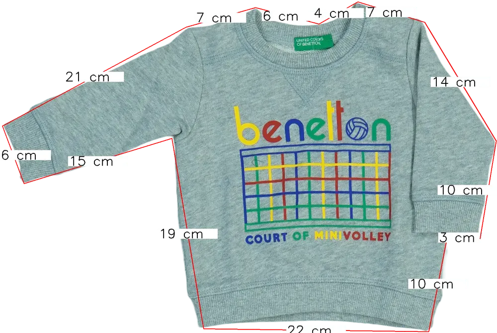 Szürke Benetton Pulóver EU 68 / UK 3-6 hónap / US 3-6 hónap