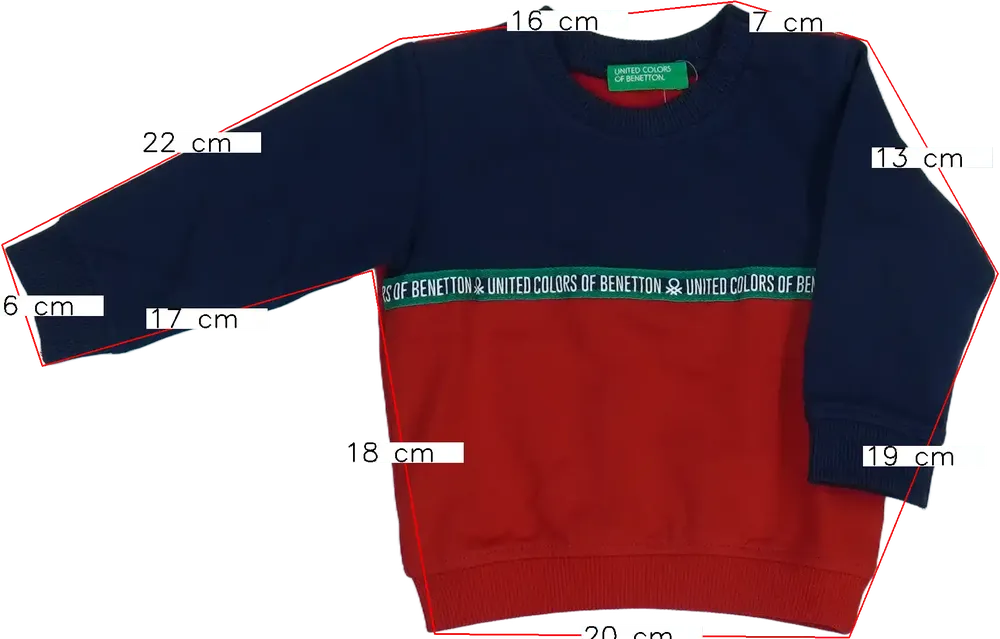 Piros Benetton Pulóver EU 68 / UK 3-6 hónap / US 3-6 hónap