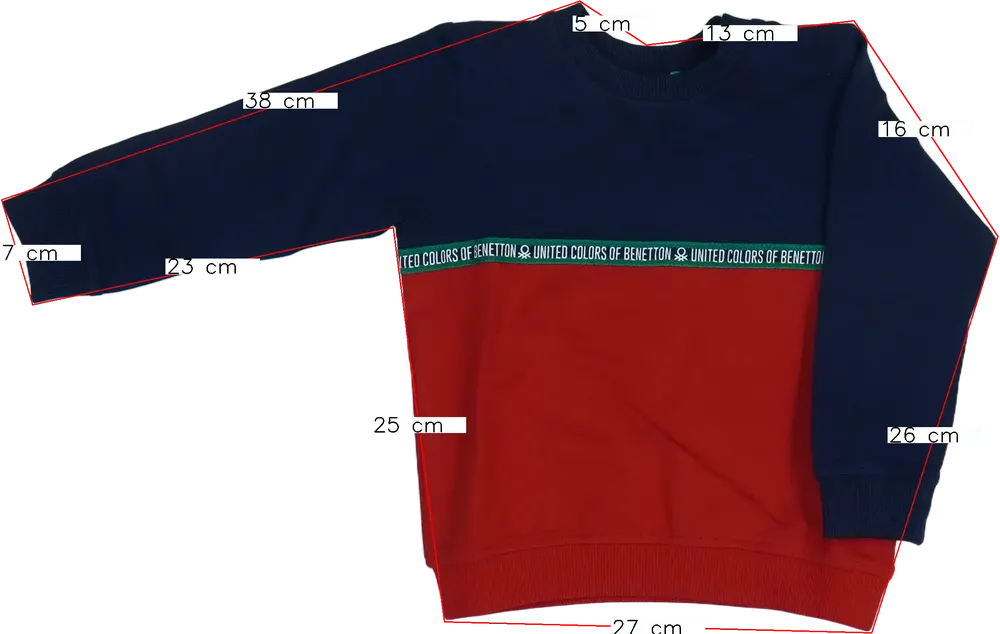 Piros Benetton Pulóver EU 92 / UK 2 év / US 2T