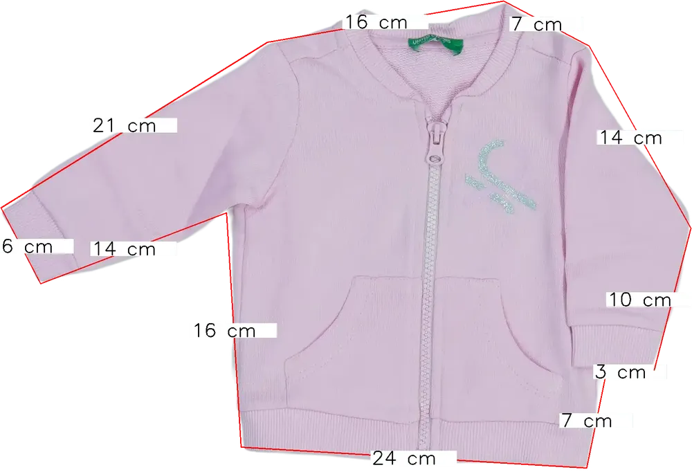 Rózsaszín Benetton Pulóver EU 62 / UK 0-3 hónap / US 0-3 hónap