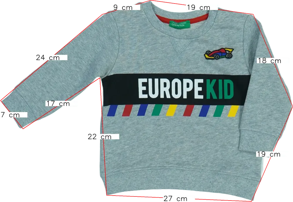 Szürke Benetton Pulóver EU 80 / UK 9-12 hónap / US 12 hónap