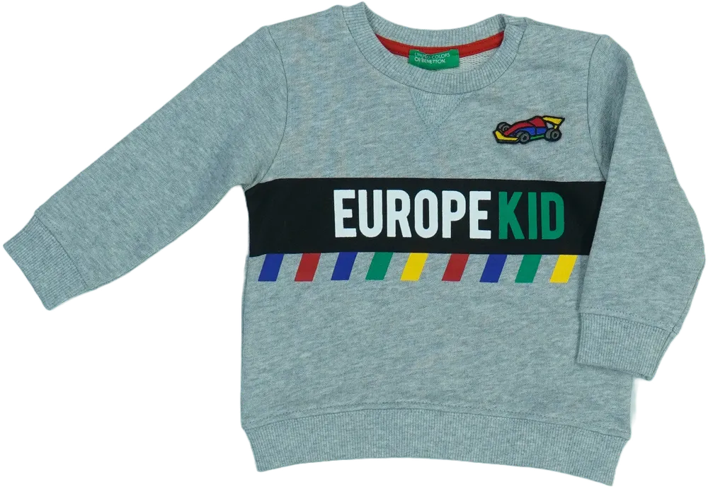 Szürke Benetton Pulóver EU 80 / UK 9-12 hónap / US 12 hónap