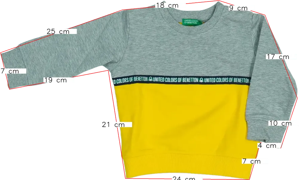 Sárga Benetton Pulóver EU 80 / UK 9-12 hónap / US 12 hónap