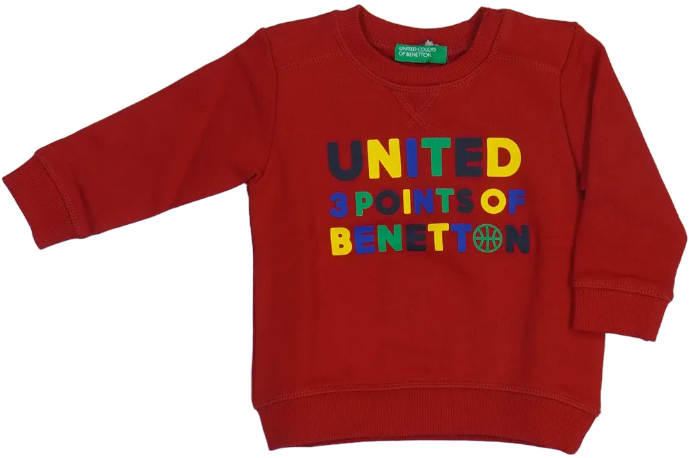 Piros Benetton Pulóver EU 74 / UK 6-9 hónap / US 6-9 hónap