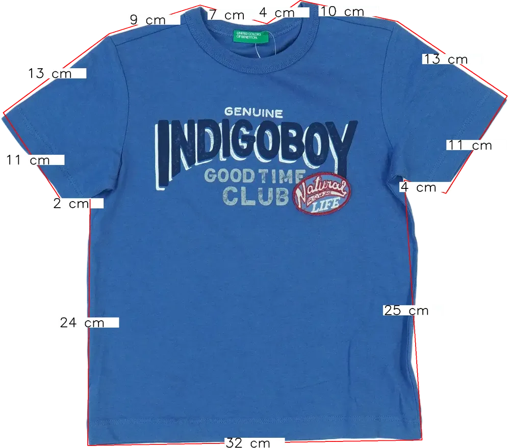 Kék Benetton Póló EU 104 / UK 4 év / US 4T/XS