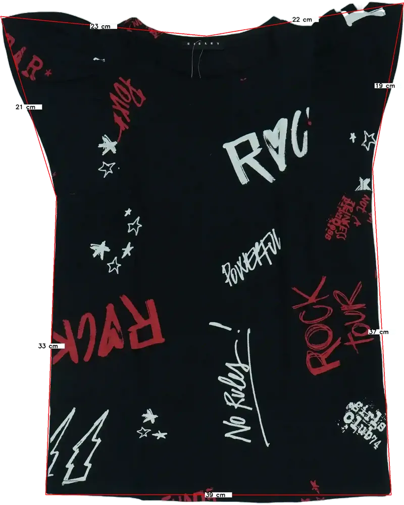 Fekete Sisley Póló EU 128 / UK 8 év / US 8 év/M