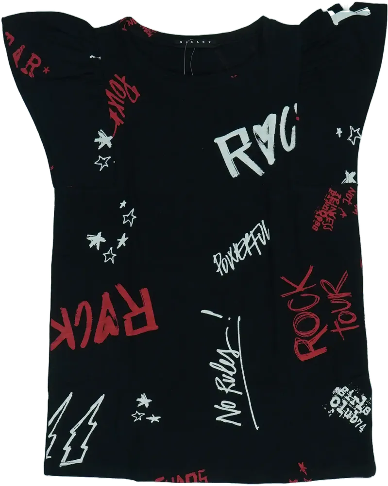 Fekete Sisley Póló EU 128 / UK 8 év / US 8 év/M