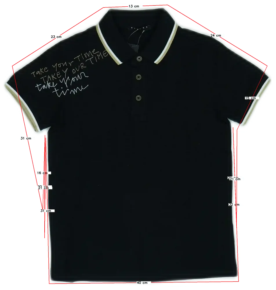 Fekete Sisley Galléros póló EU 128 / UK 8 év / US 8 év/M