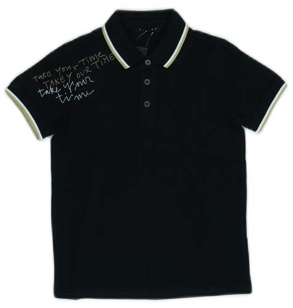 Fekete Sisley Galléros póló EU 128 / UK 8 év / US 8 év/M