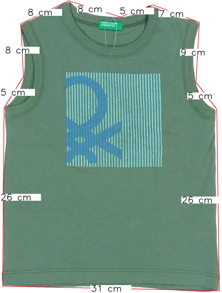 Zöld Benetton Fiú / Férfi atléta EU 104 / UK 4 év / US 4T/XS