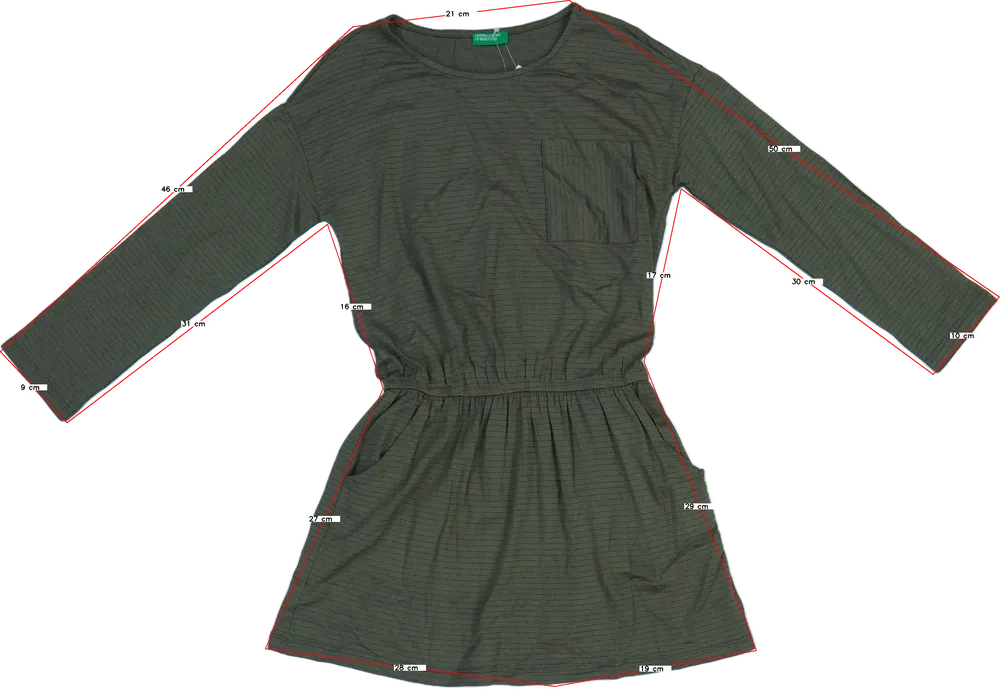 Zöld Benetton Ruha EU 122 / UK 7 év / US 7 év/M