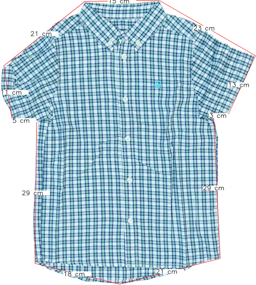 Többszínű Benetton Ing EU 122 / UK 7 év / US 7 év/M