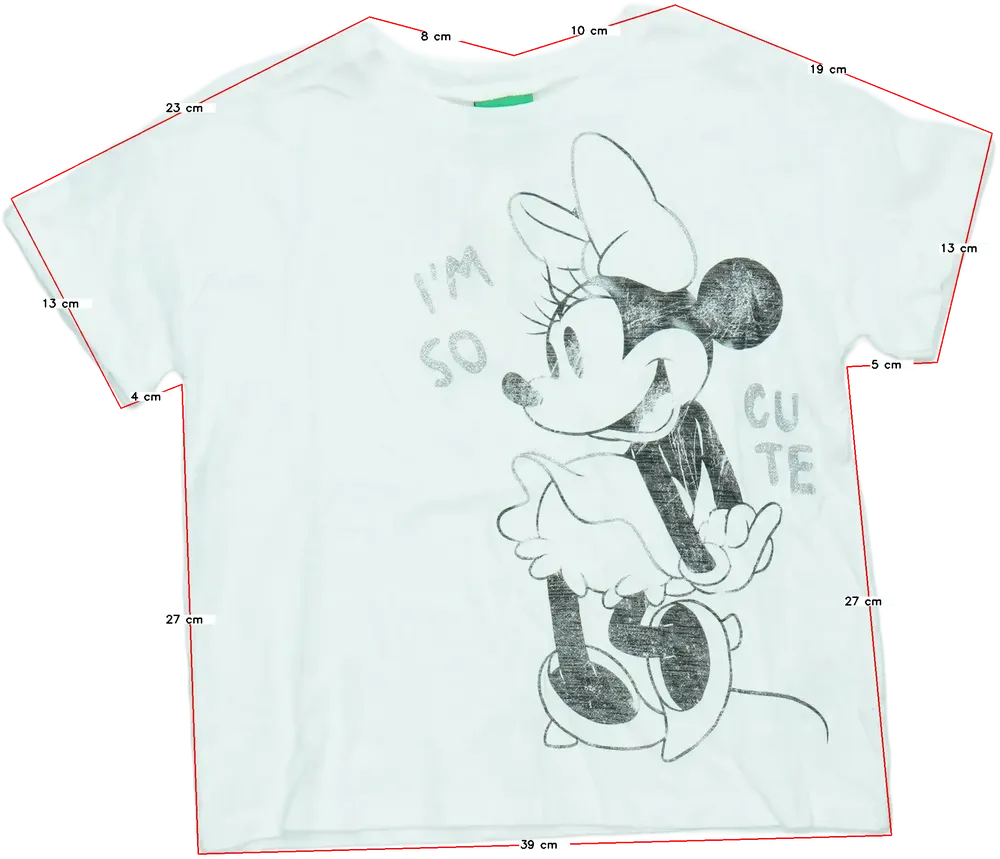 Fehér Benetton Póló EU 128 / UK 8 év / US 8 év/M