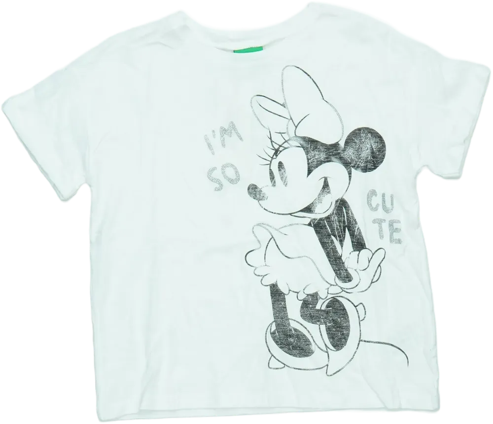 Fehér Benetton Póló EU 128 / UK 8 év / US 8 év/M