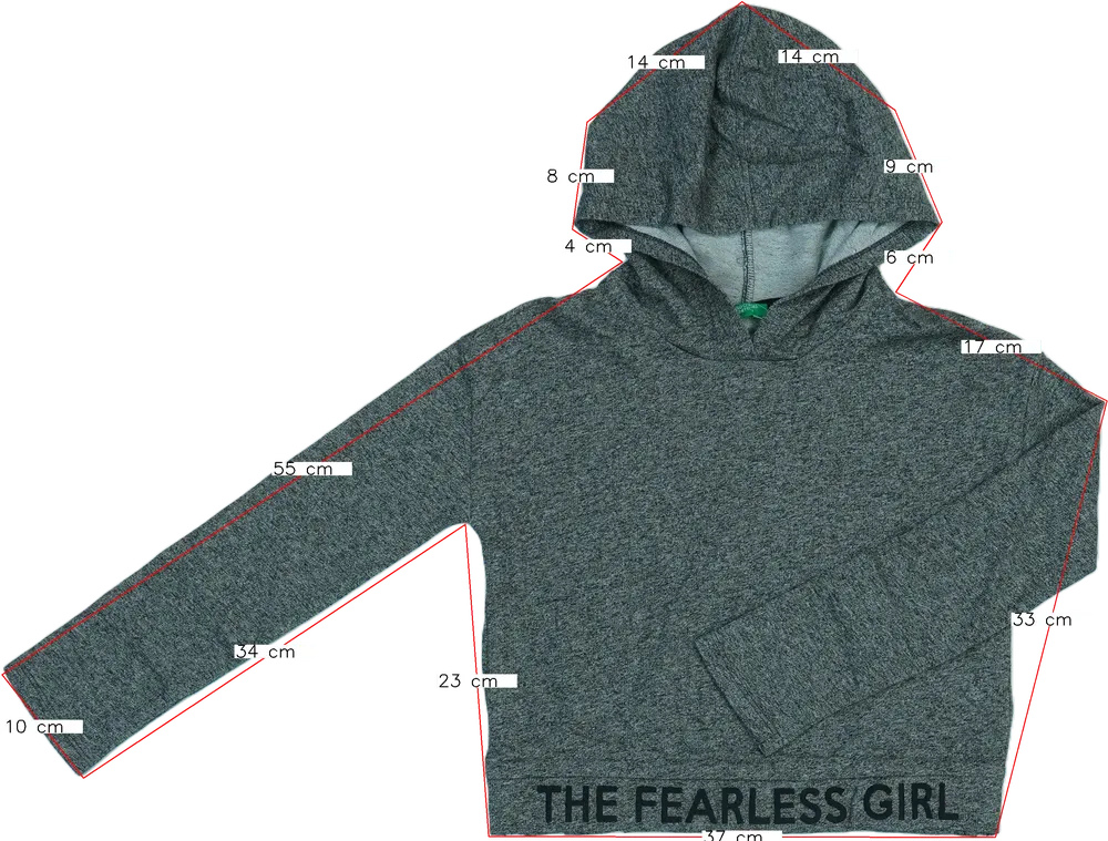 Szürke Benetton Kapucnis pulóver EU 128 / UK 8 év / US 8 év/M