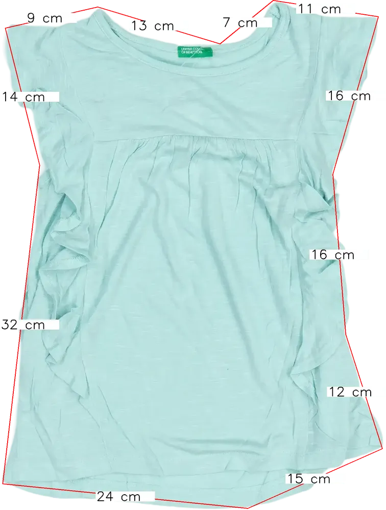 Kék Benetton Blúz EU 128 / UK 8 év / US 8 év/M